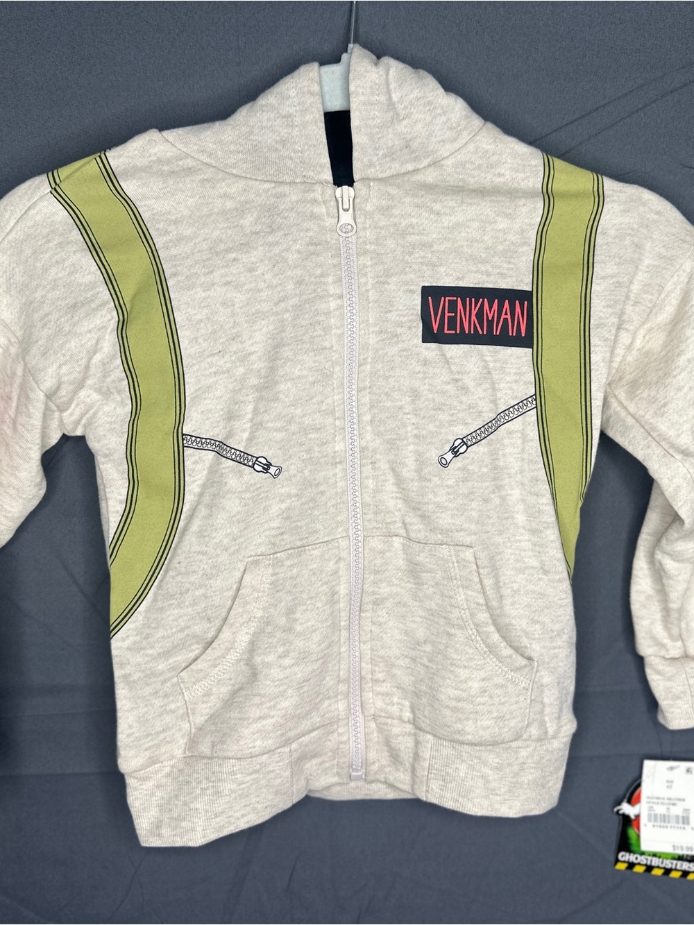 Toddler Unisex Ghostbusters Venkman Proton Pack Full Zip Hoodie Size 4T